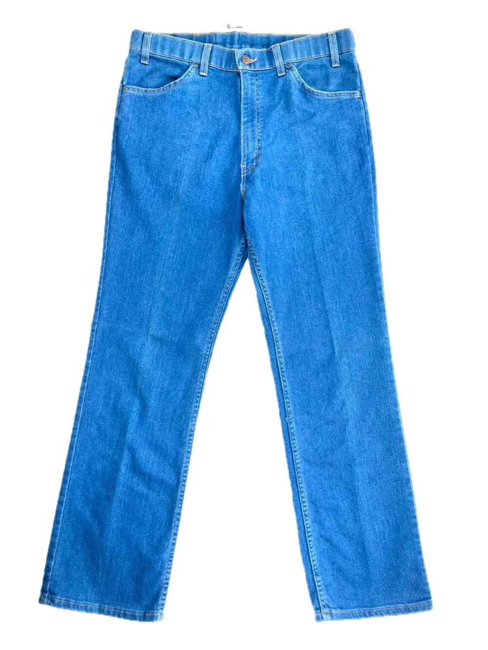 Vintage Levi's Men's Relaxed Straight Leg Jeans 35x29 Soft Light Blue Pleated